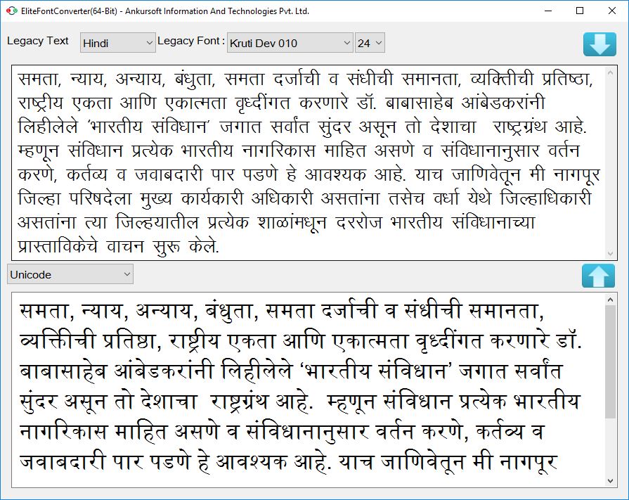 Converting Legacy Font to Unicode(Mangal) Text for Internet Publishing